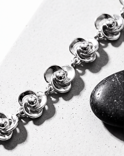 Swirl Link Silver Bracelet