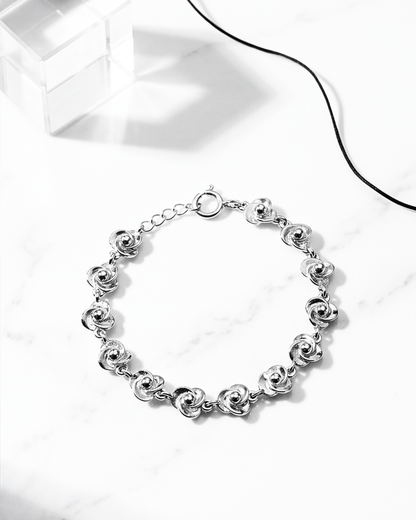Swirl Link Silver Bracelet