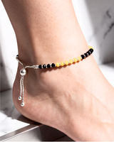 Eklavya Nazaria Noir & Sunshine Bead Anklet — catalog image 1
