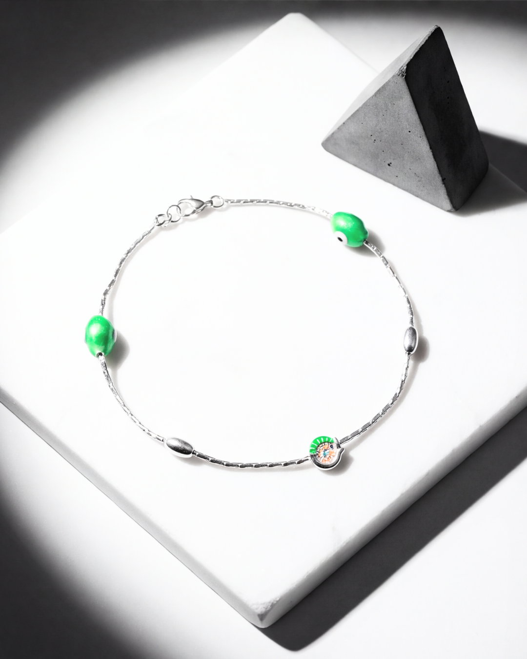 Emerald Pop Bead Anklet