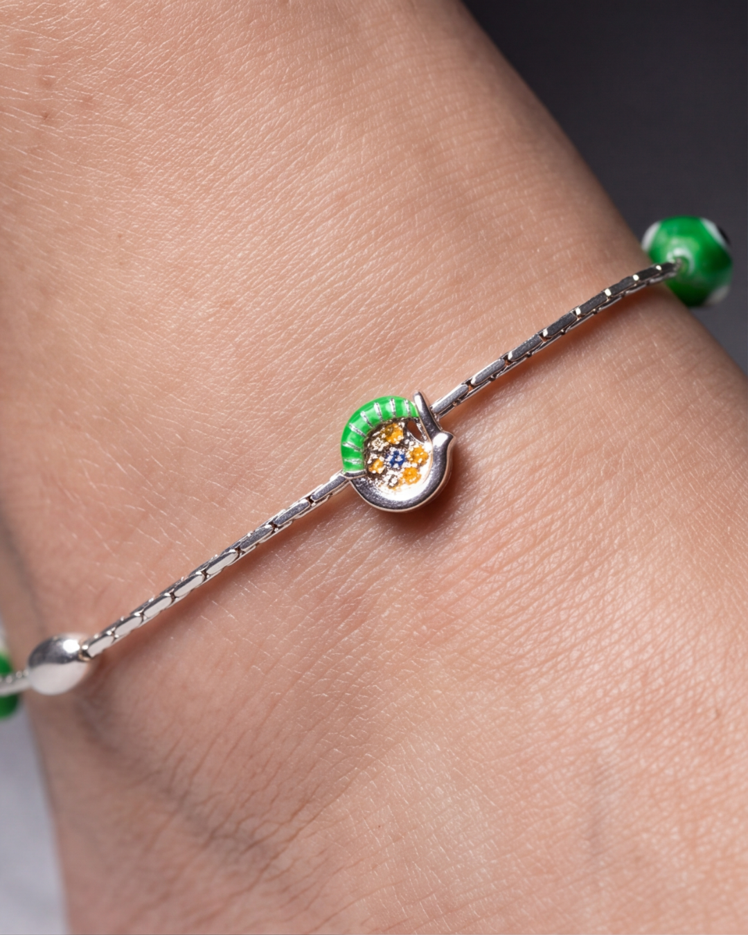 Emerald Pop Bead Anklet
