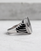 Eklavya Obsidian Crest Signet Ring — catalog image 4