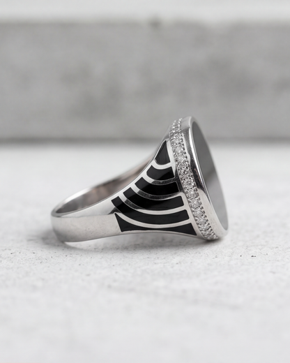 Obsidian Crest Signet Ring