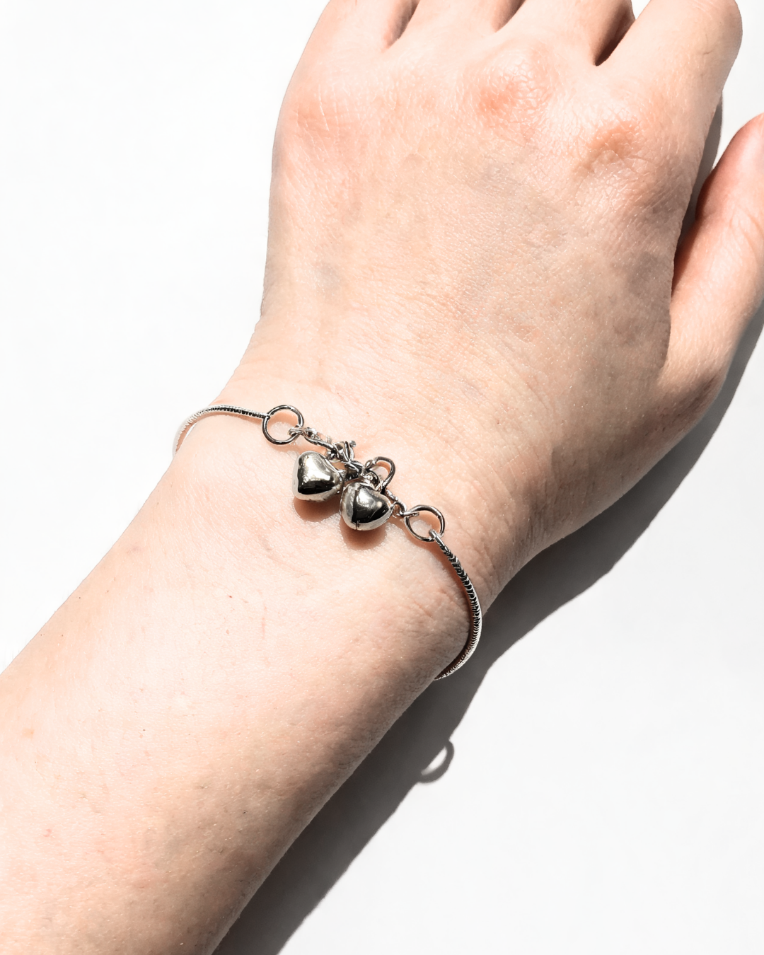 Twin Hearts Charm Bracelet