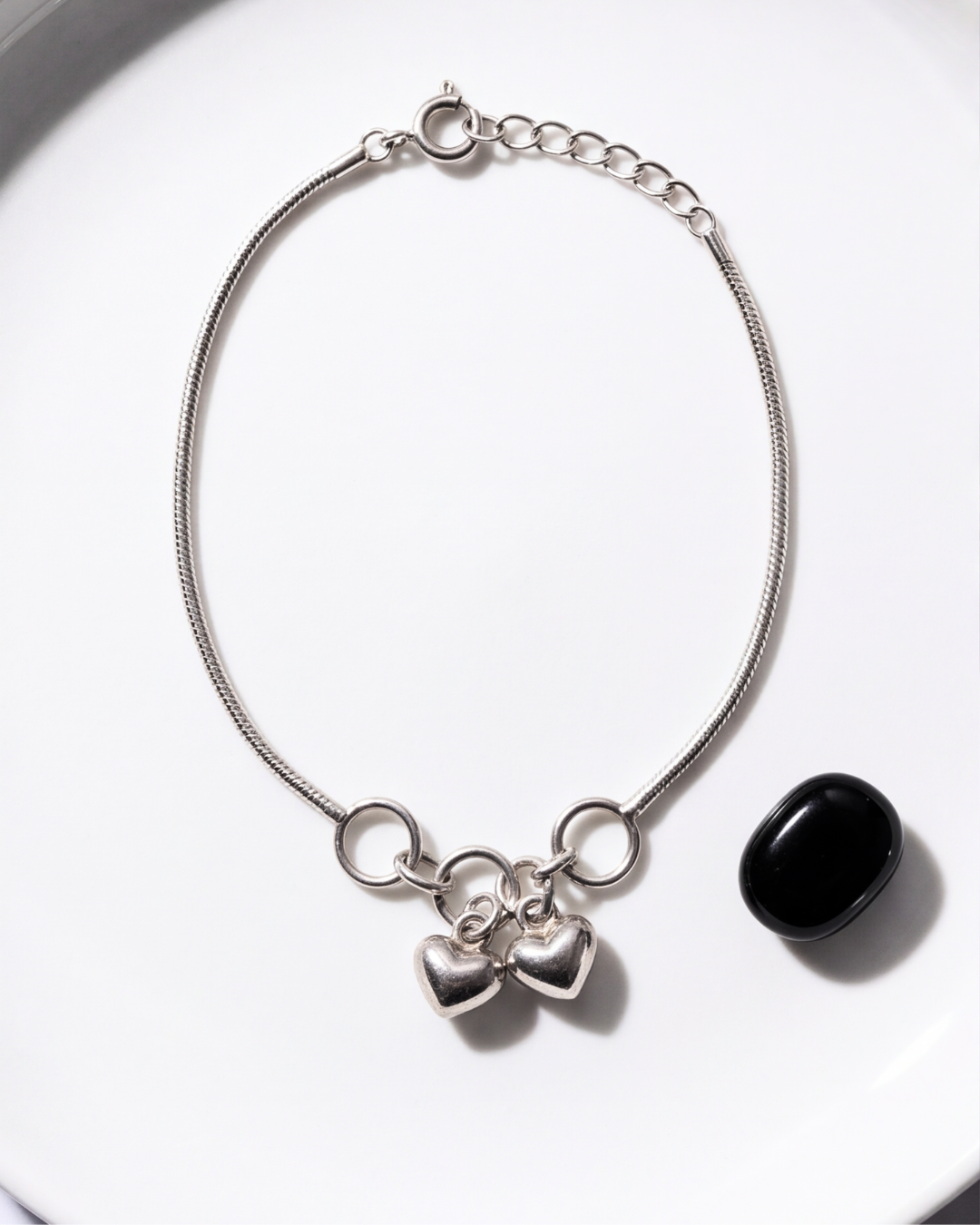 Twin Hearts Charm Bracelet