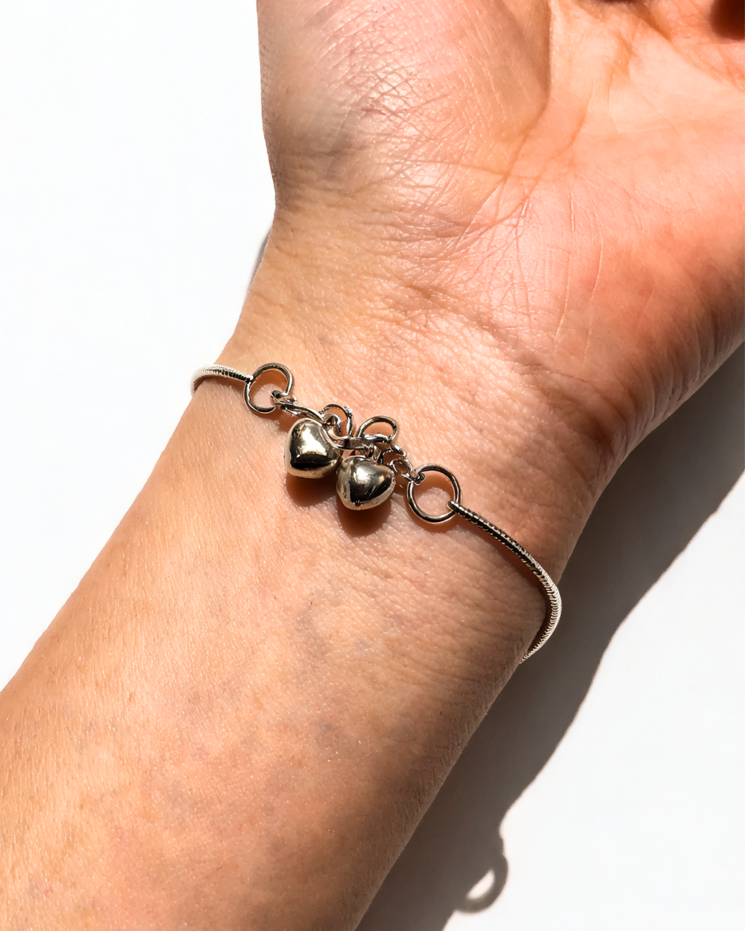 Twin Hearts Charm Bracelet