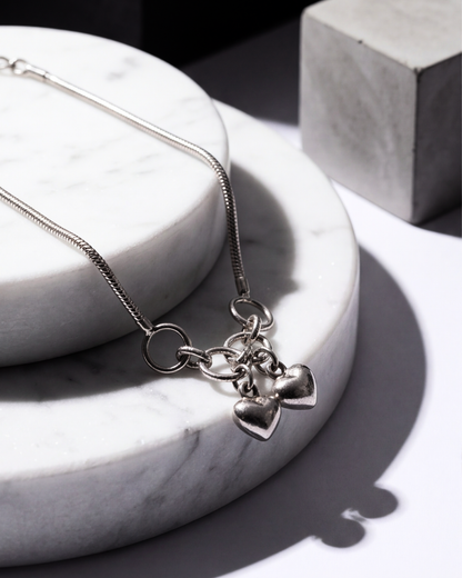 Twin Hearts Charm Bracelet