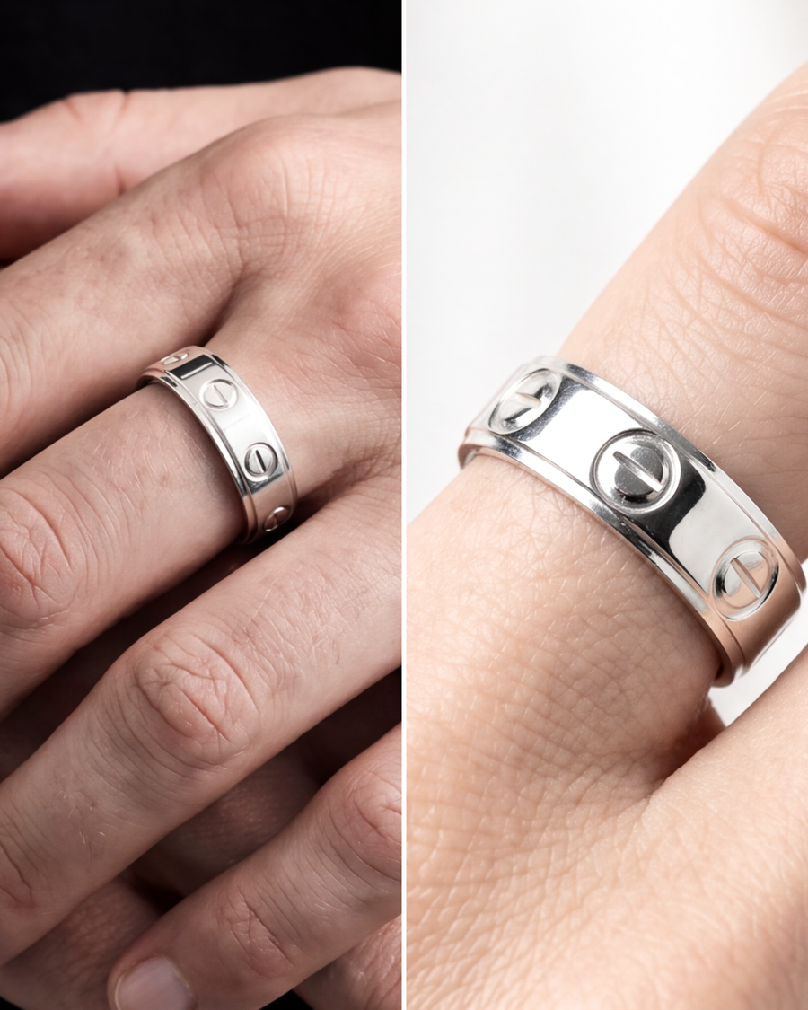 Unisex Luxe Screw Band Ring