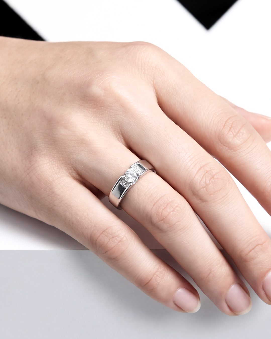 Celeste Solitaire Band Ring
