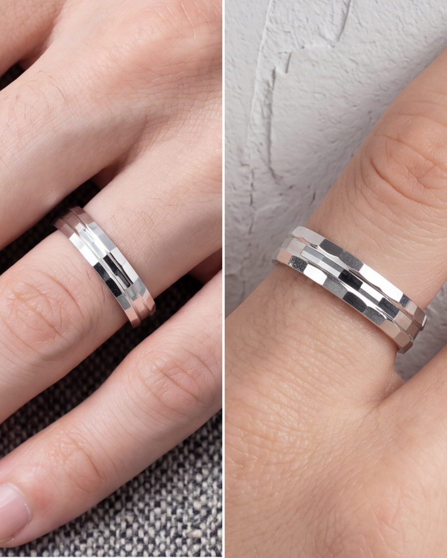 Unisex Prism Edge Band Ring