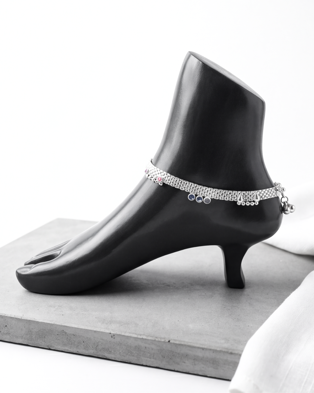 Azurelle Sapphire-Tone Charm Anklet