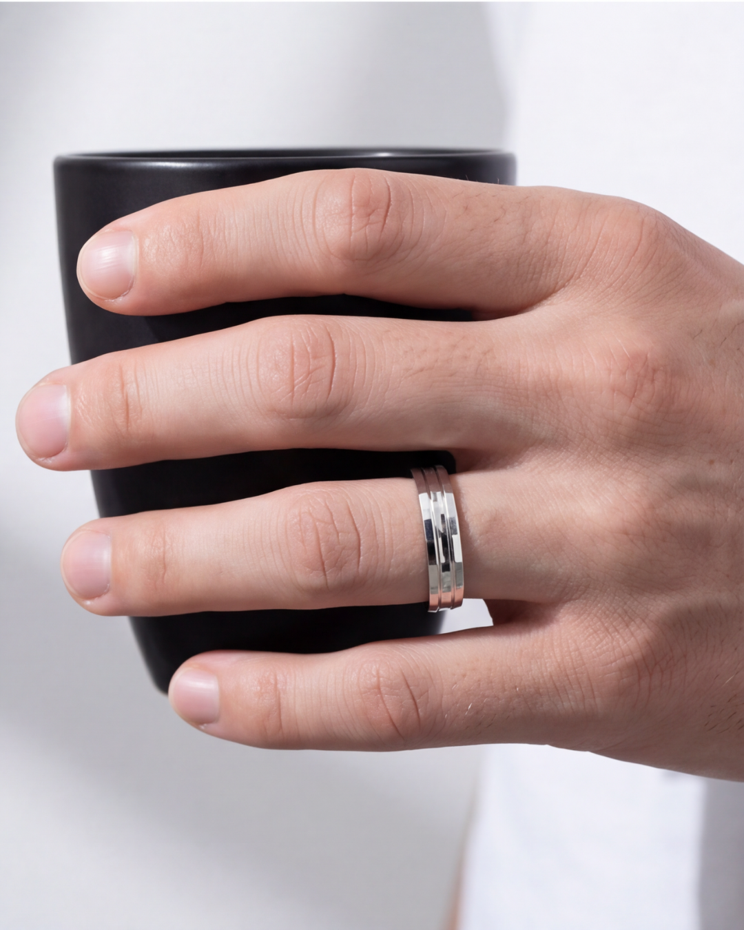 Unisex Prism Edge Band Ring