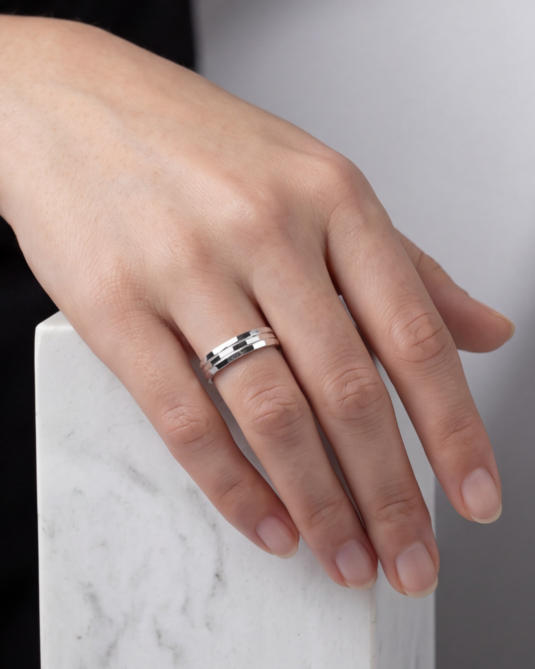 Unisex Prism Edge Band Ring
