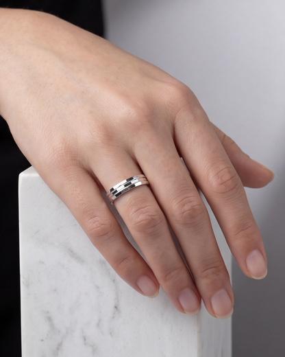 Unisex Prism Edge Band Ring