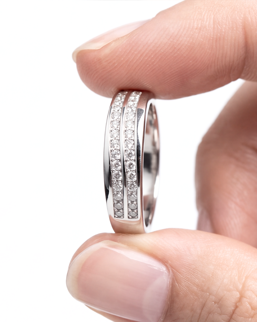 Twin Éclat Pavé Band Ring