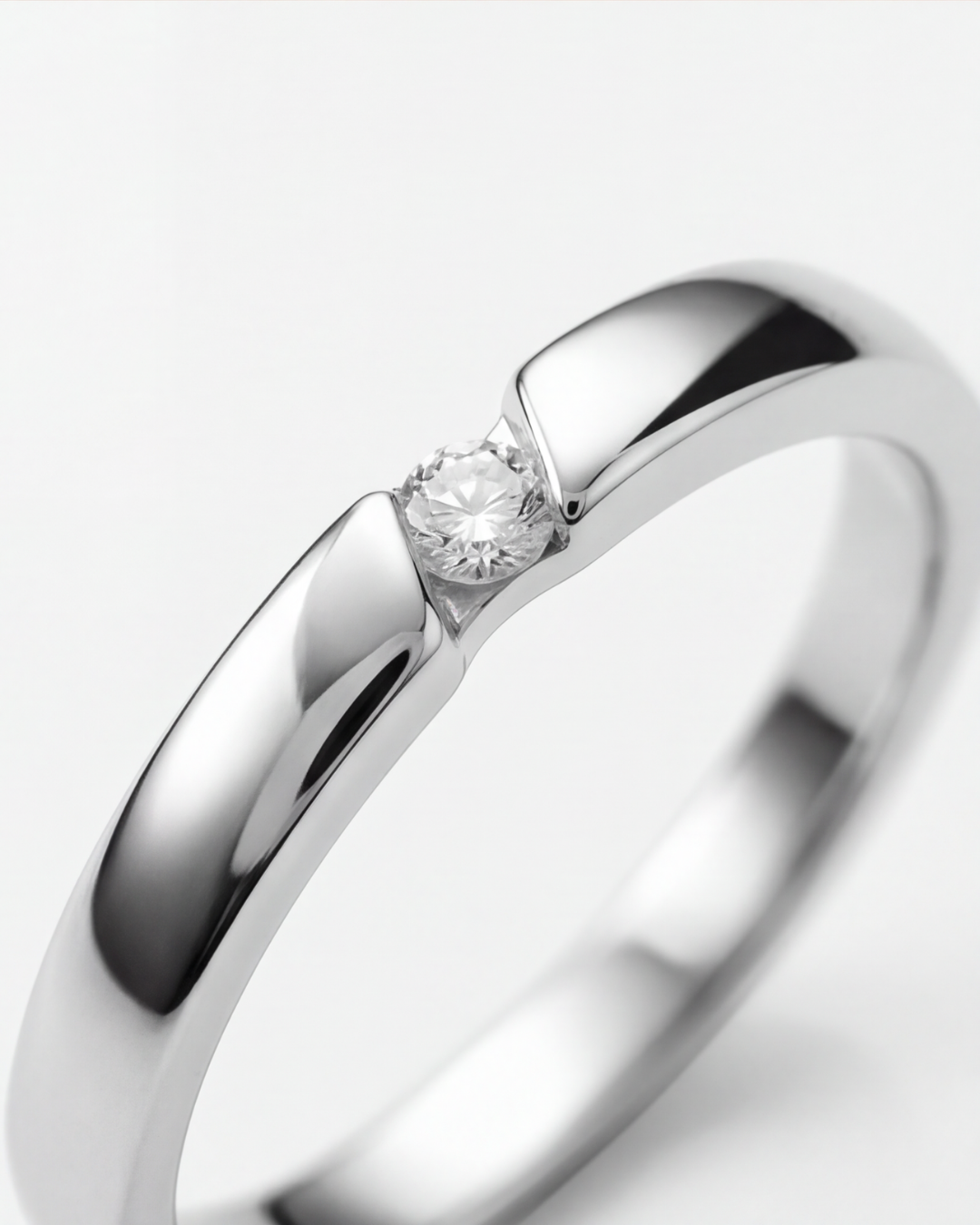 Luna Solitaire Band Ring
