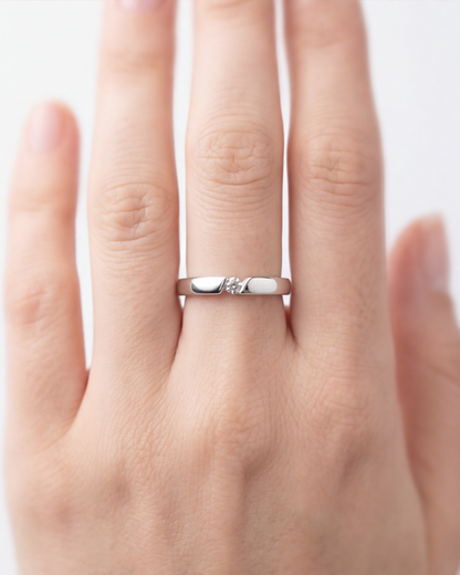 Luna Solitaire Band Ring