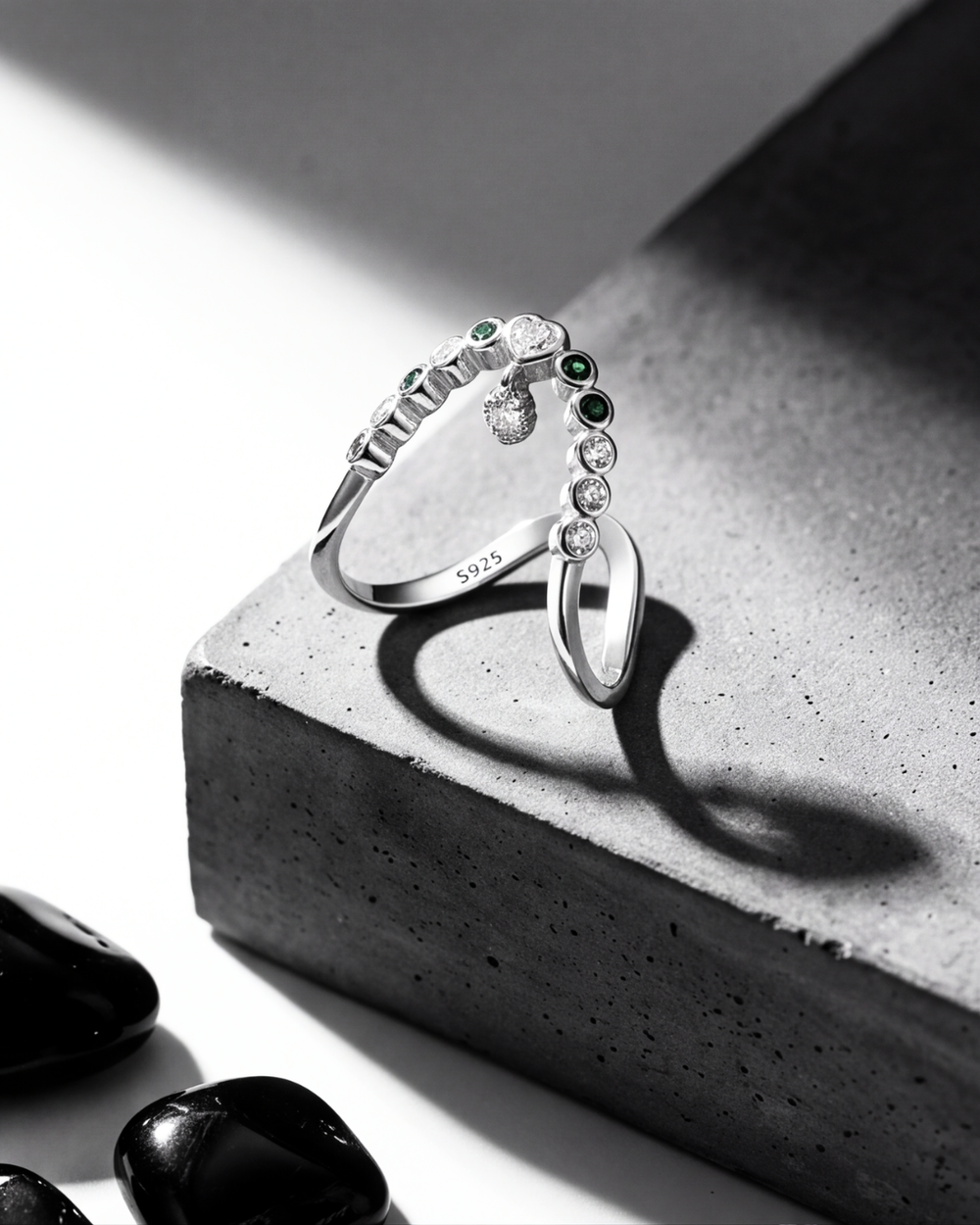 Emerald Halo Ring