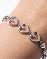 Triple Heart Silver Bracelet
