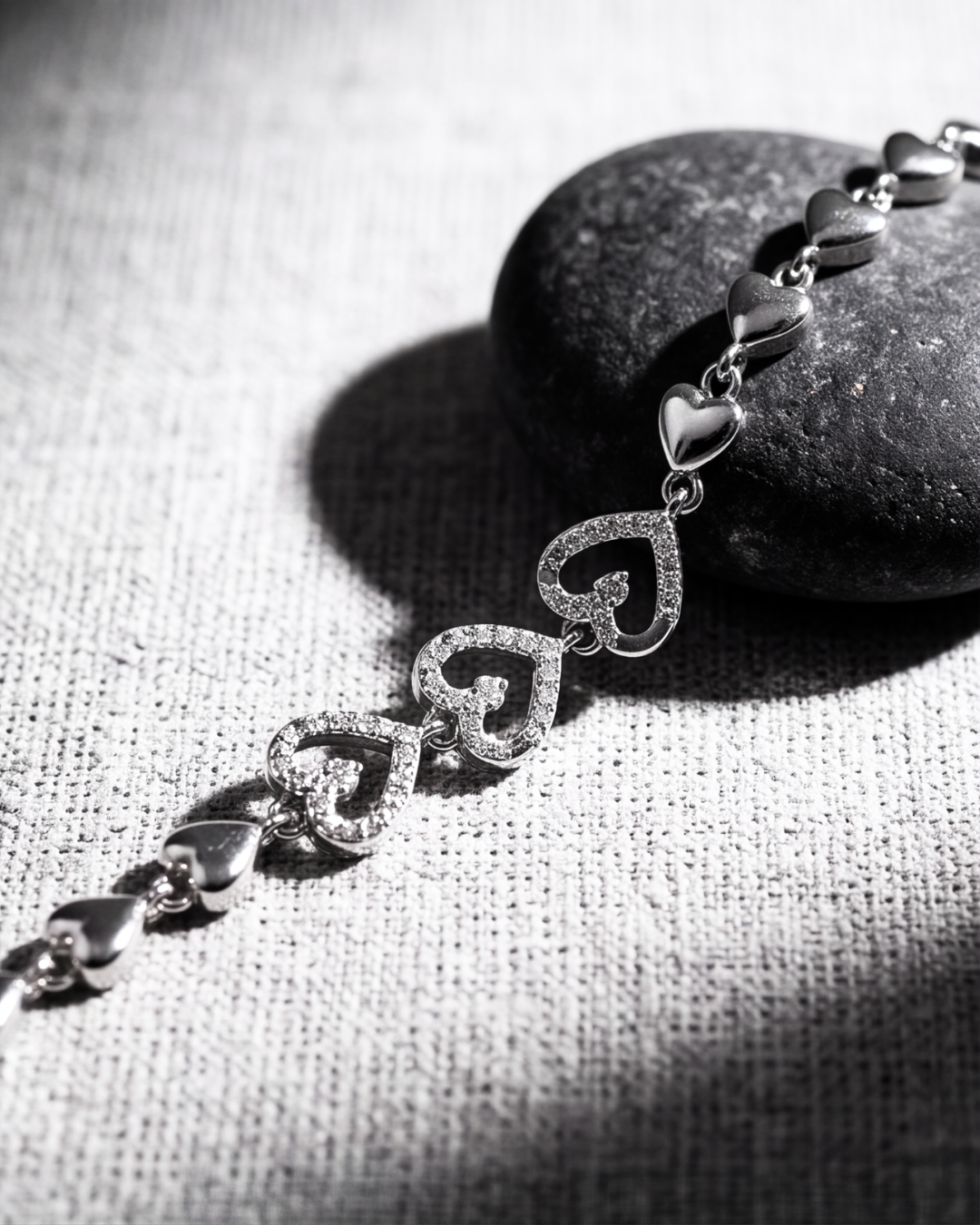 Triple Heart Silver Bracelet