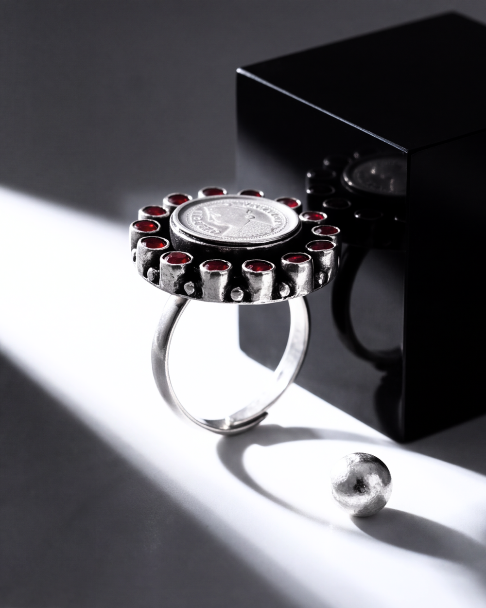 Crimson Medallion Ring