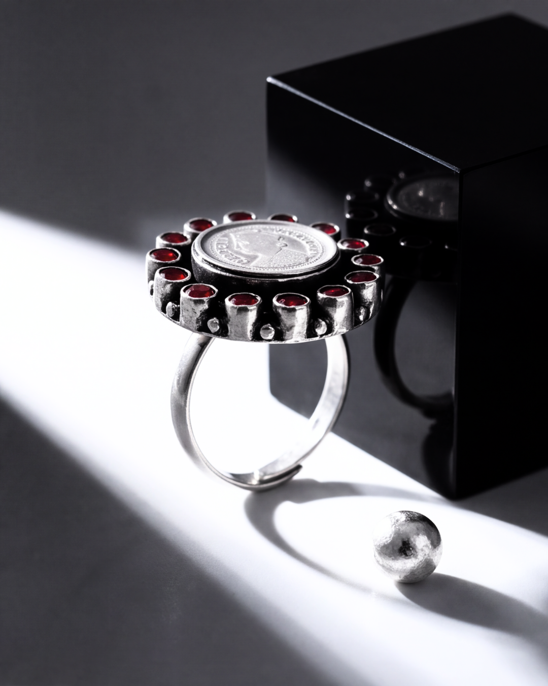 Eklavya Crimson Medallion Ring — catalog image 1