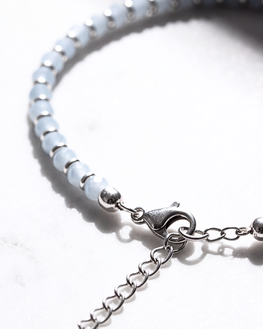 Eklavya Nazaria Frost Blue Bead Anklet — catalog image 2
