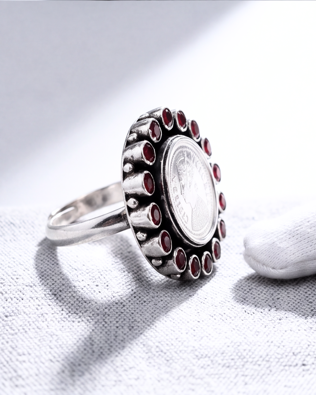 Eklavya Crimson Medallion Ring — catalog image 3