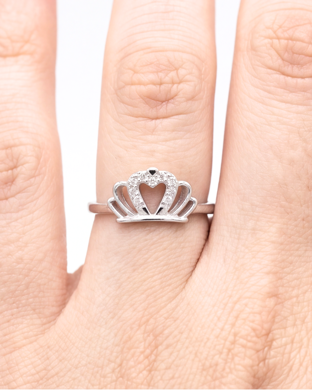 Princessa Heart Crown Ring