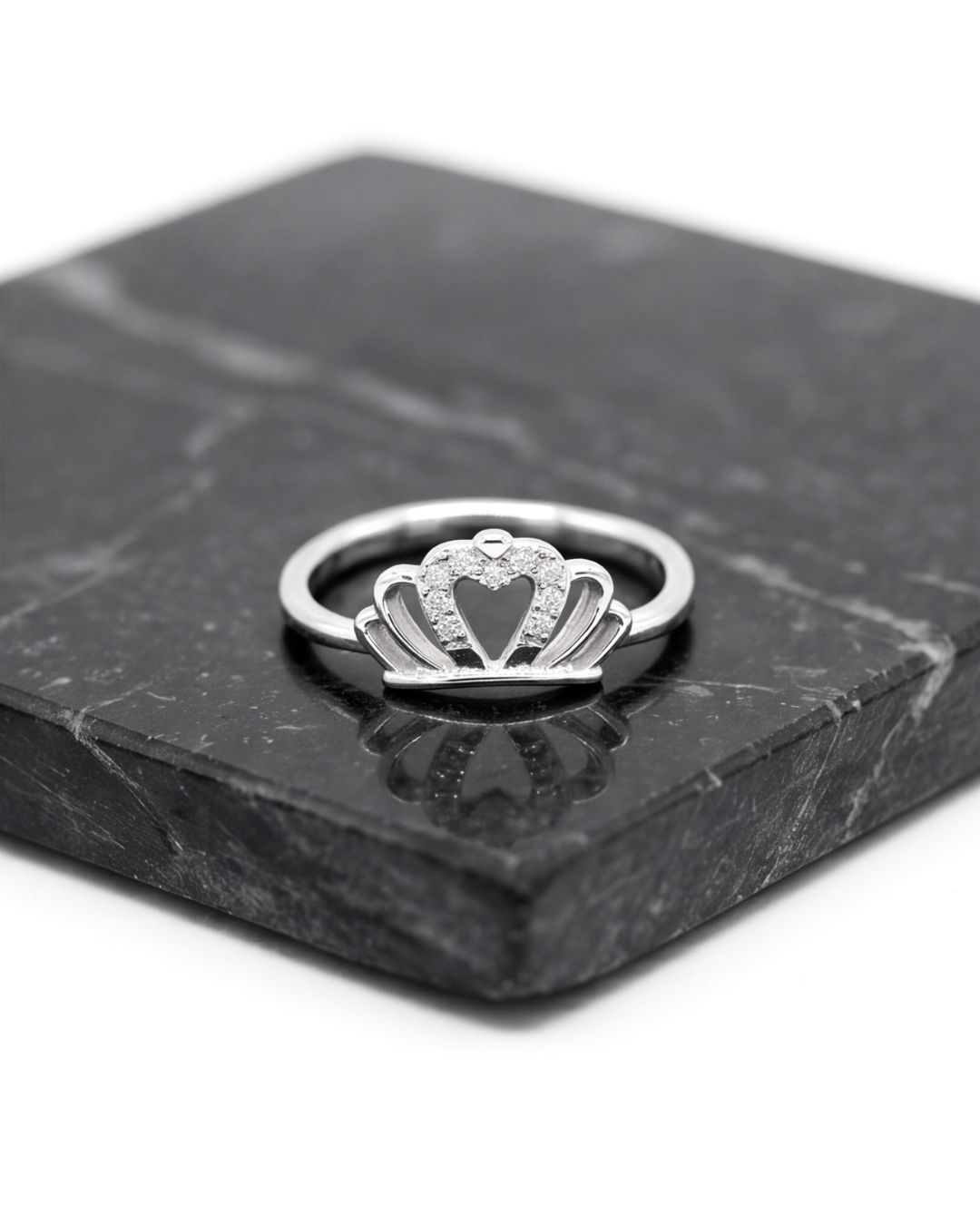 Princessa Heart Crown Ring