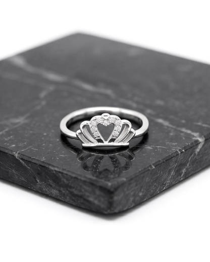 Princessa Heart Crown Ring
