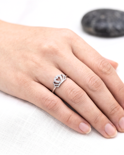 Princessa Heart Crown Ring