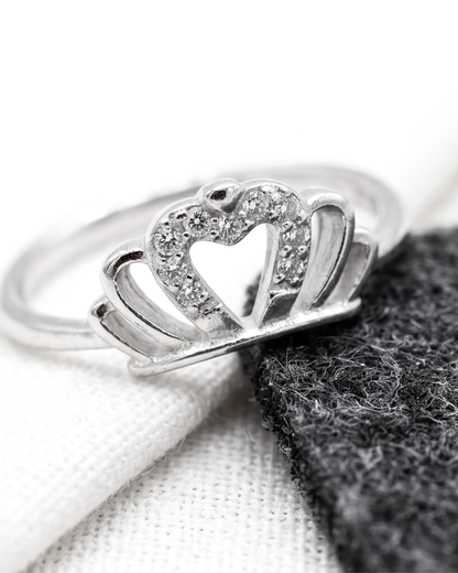 Princessa Heart Crown Ring