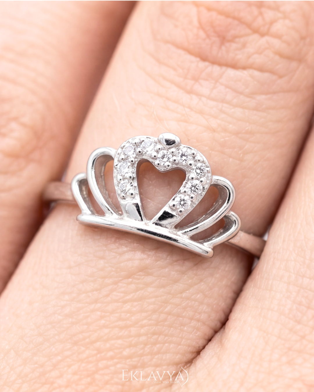 Princessa Heart Crown Ring