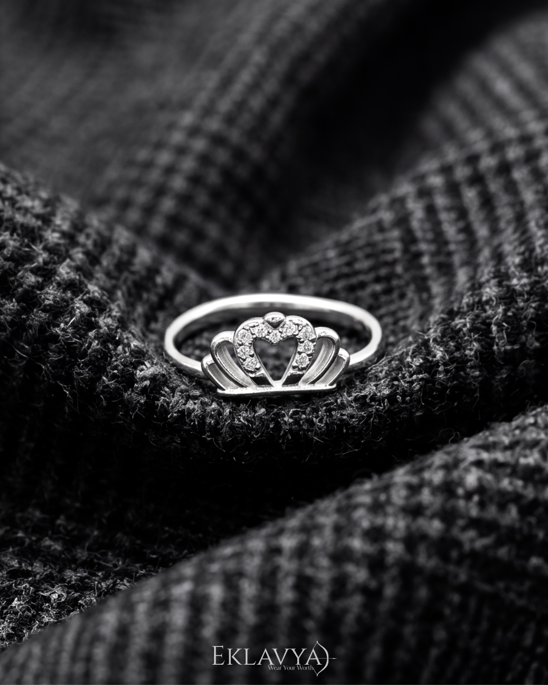 Princessa Heart Crown Ring
