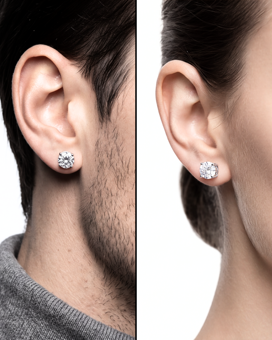 Unisex Solitaire signature Studs(M)