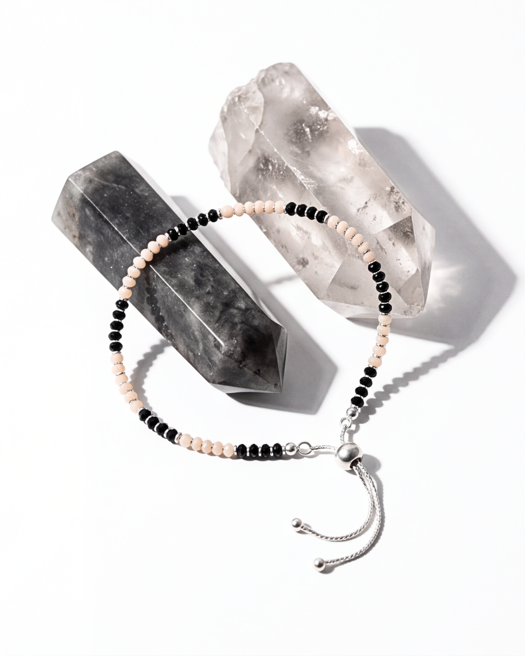 Eklavya Nazaria Blush Noir Bead Anklet — catalog image 2