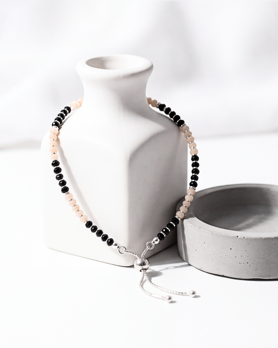 Eklavya Nazaria Blush Noir Bead Anklet — catalog image 4