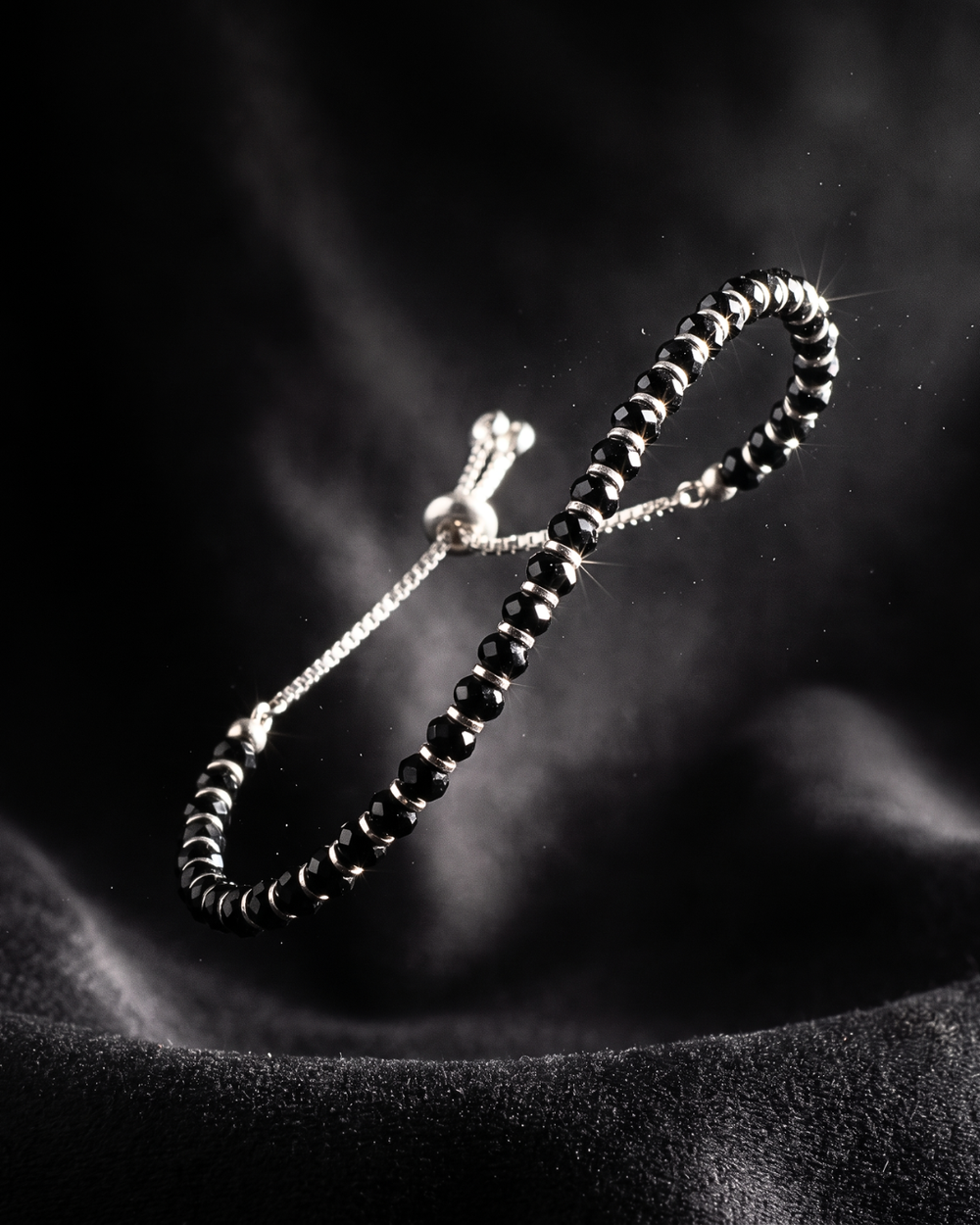 Nazaria Noir Black Bead Anklet