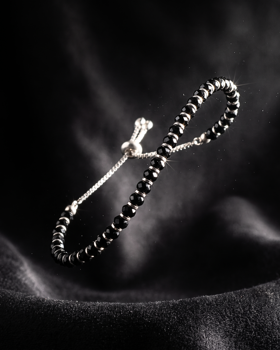 Eklavya Nazaria Noir Black Bead Anklet — catalog image 1