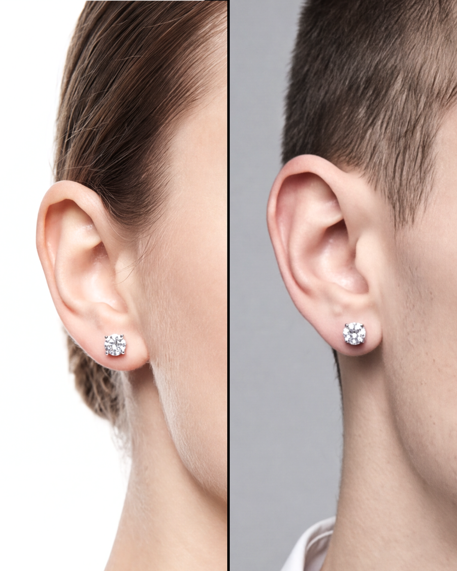 Unisex Solitaire Signature Studs (S)