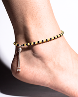 Eklavya Nazaria Noir & Gold Bead Anklet — catalog image 1