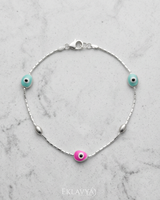 Eklavya Nazaria Glow Evil Eye Anklet — catalog image 2