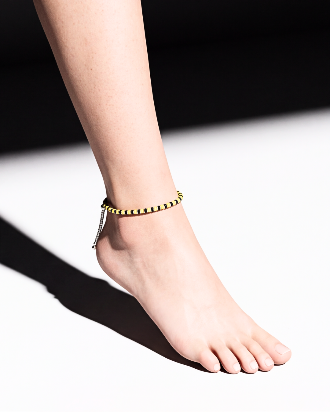 Eklavya Nazaria Noir & Gold Bead Anklet — catalog image 5