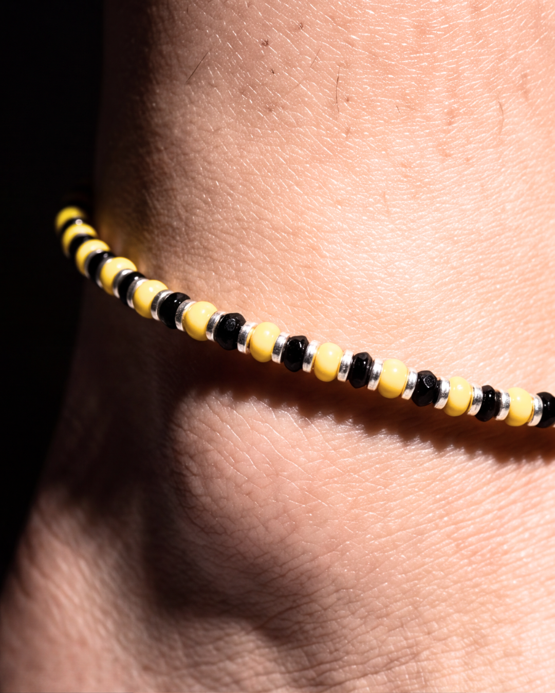 Eklavya Nazaria Noir & Gold Bead Anklet — catalog image 6