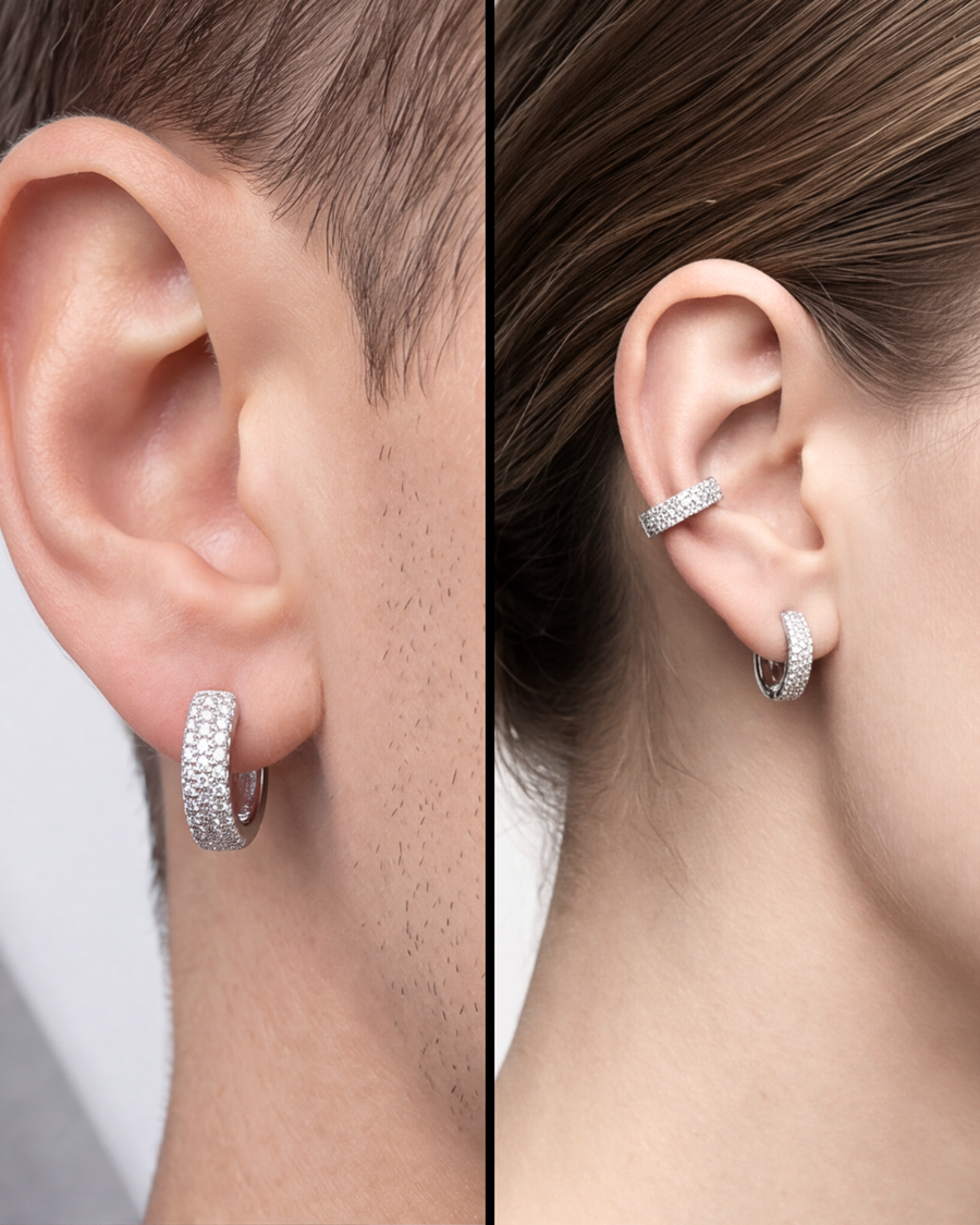 Unisex Luxe Pavé Baali Hoops