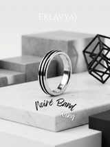 Noire Matte Band Ring in 925 sterling silver
