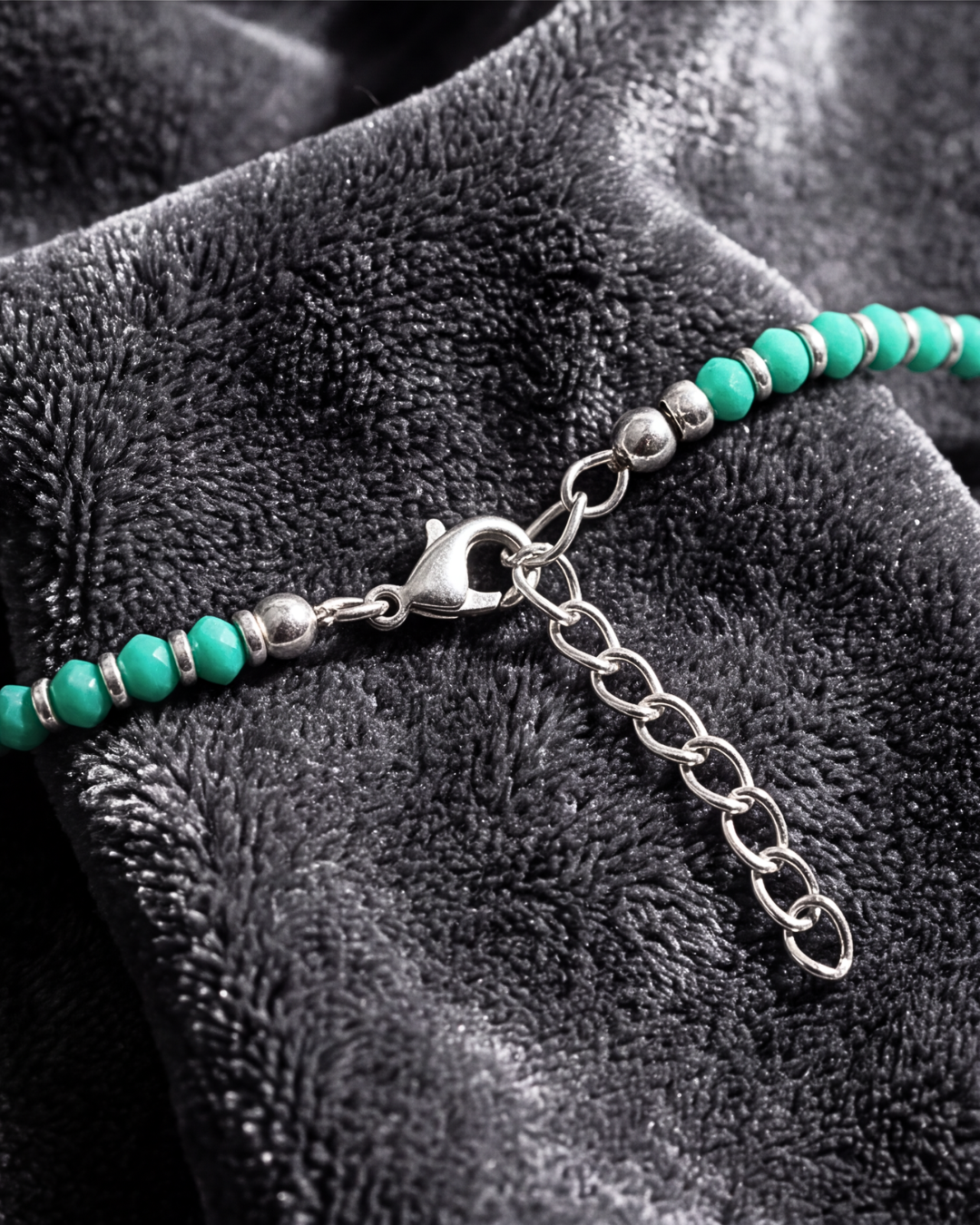 Eklavya Nazaria Emerald Aura Bead Anklet — catalog image 5