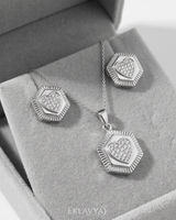 Eklavya Hex Heart Pendant & Earrings Set — catalog image 5