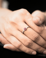 Rose Amour Heart Ring in 925 sterling silver